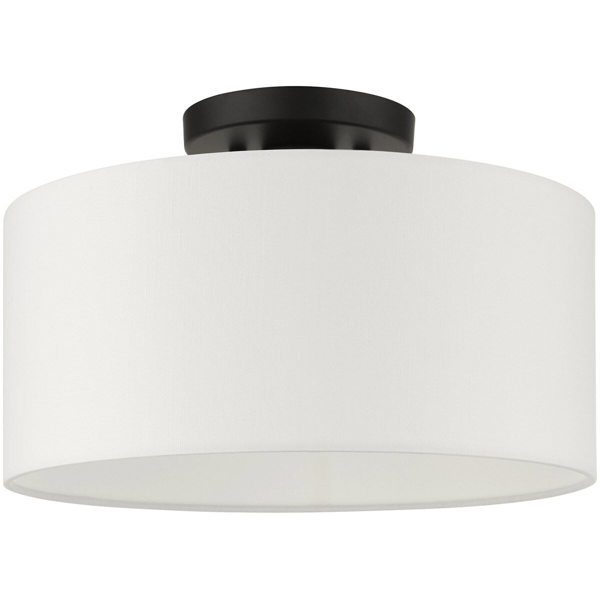 Meridian 1 Light 13 inch Black Semi Flush Ceiling Light