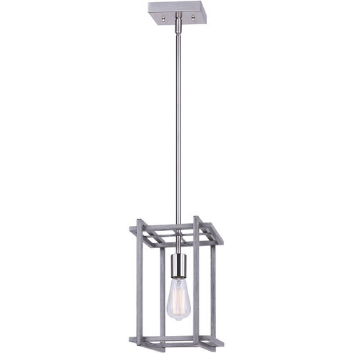 Carli 1 Light 8 inch Brushed Nickel and Brushed Dark Grey Pendant Lighting Ceiling Light