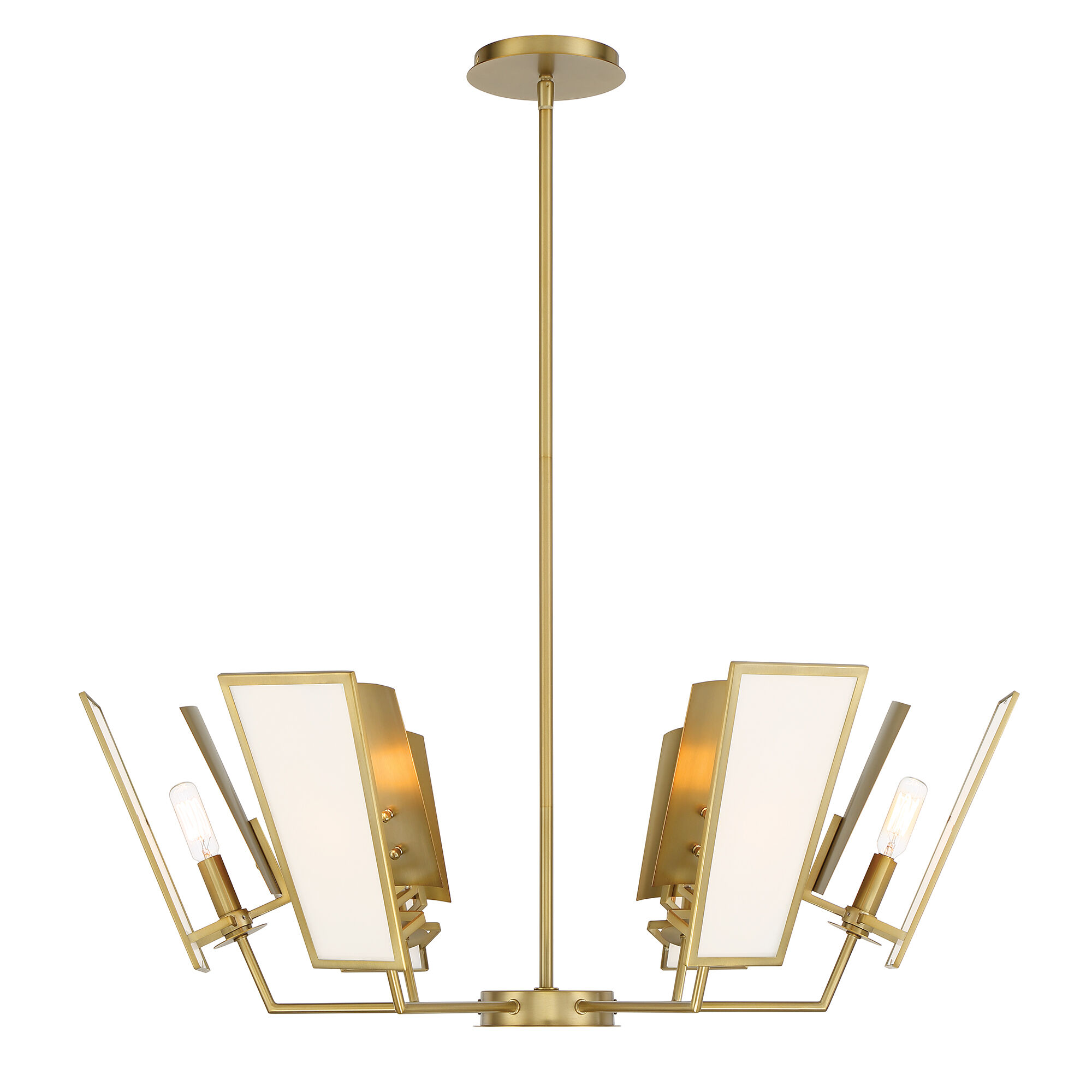 Ricochet 6 Light 32 inch Soft Brass Chandelier Ceiling Light