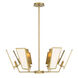 Ricochet 6 Light 32 inch Soft Brass Chandelier Ceiling Light