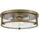 Lowell 3 Light 16 inch Brushed Bronze with Clear glass Foyer Light Ceiling Light, Flush Mount