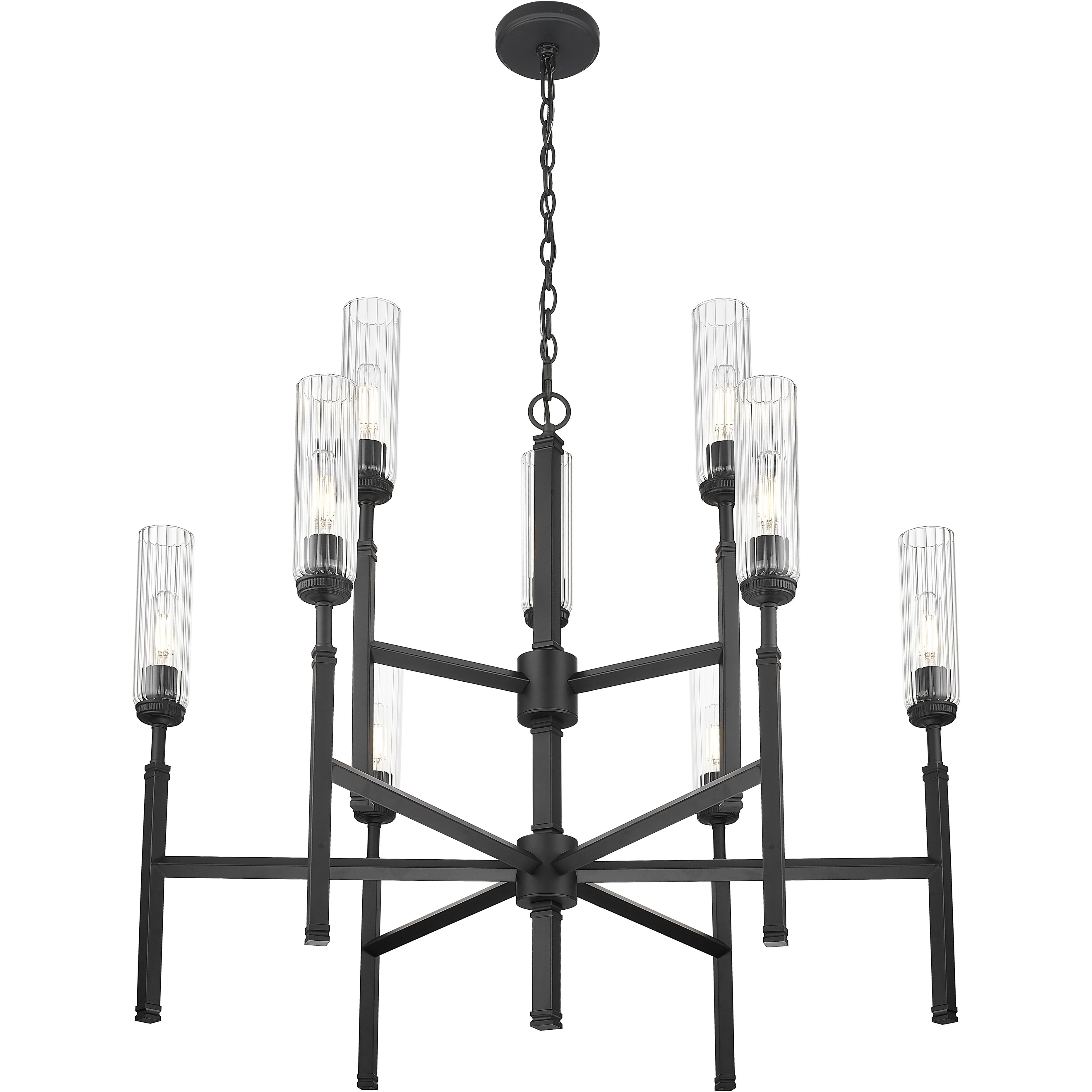 Esme 9 Light 38 inch Matte Black Chandelier Ceiling Light