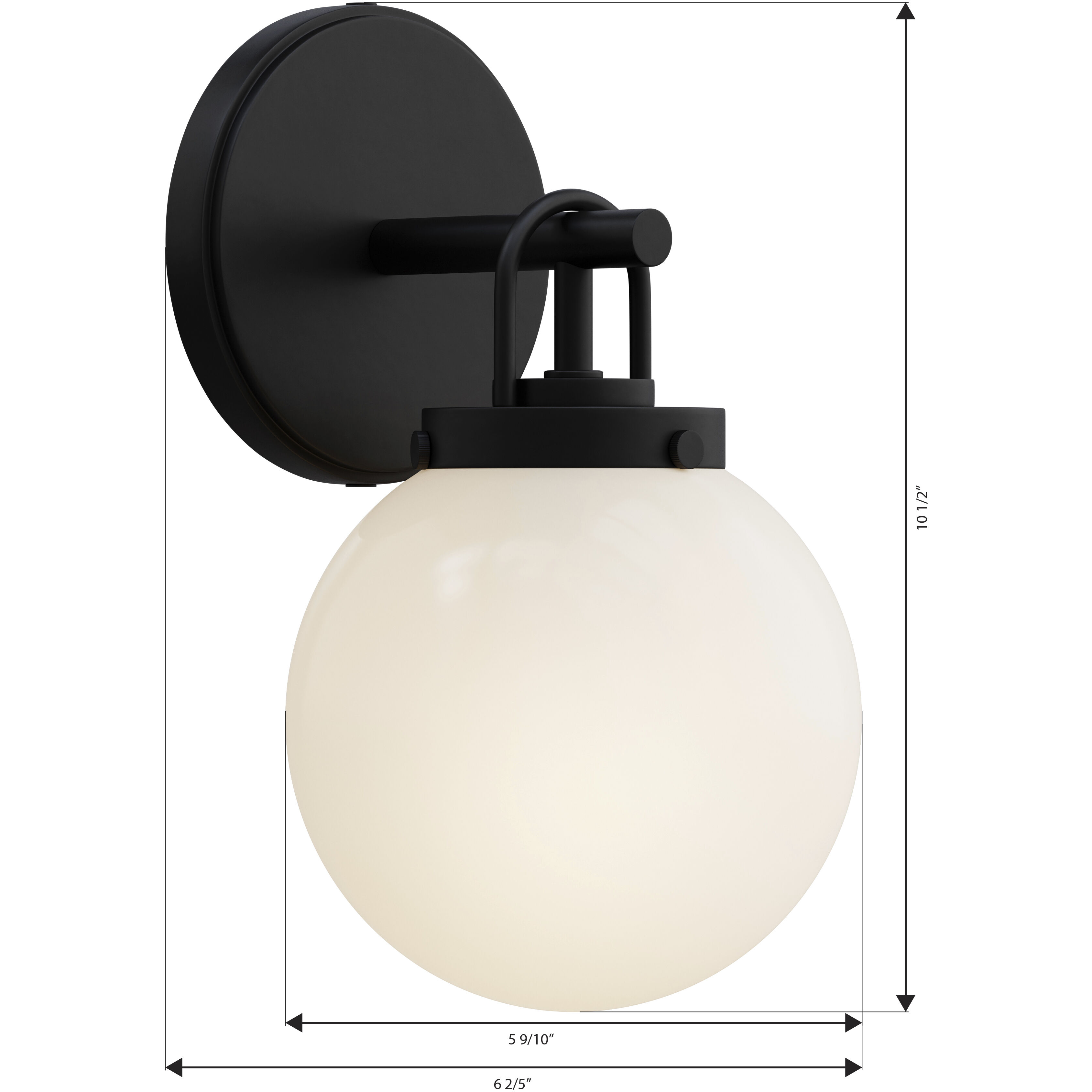 Ortesa 1 Light 6 inch Dark Matte Black Bath Sconce Wall Light