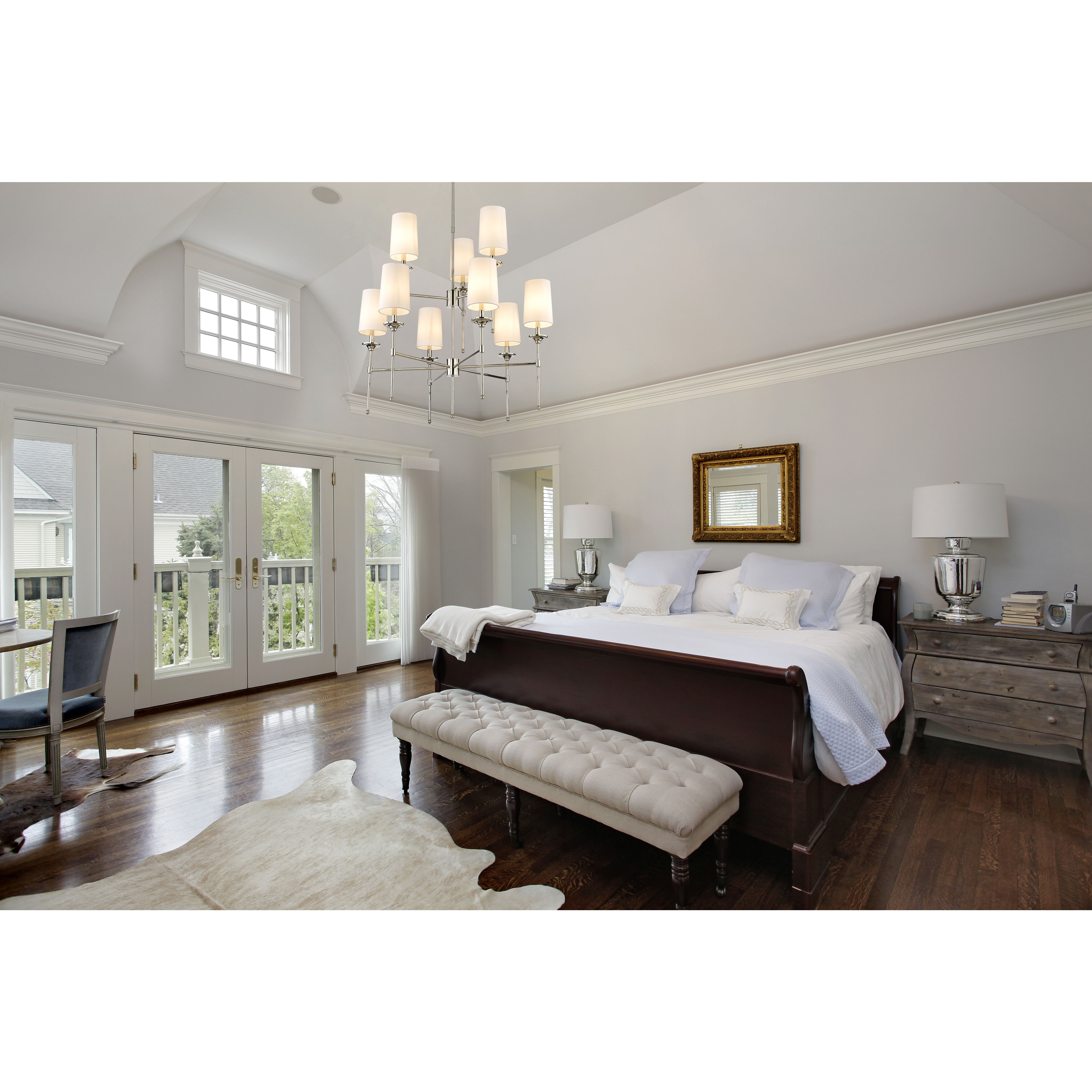 Emily 9 Light 38 inch Polished Nickel Chandelier Ceiling Light