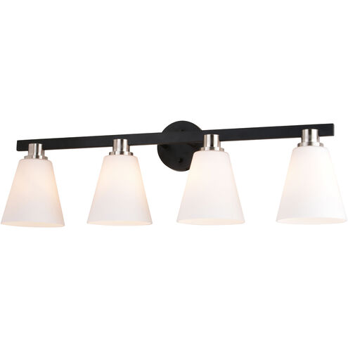 Vermont LED 32 inch Matte Black and Satin Nickel Bathroom Light Wall Light in 4