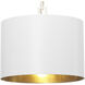 Alston 1 Light 12 inch Matte White and Antique Gold Mini Pendant Ceiling Light