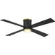 Falco Flush 54 inch Coal with Soft Brass with Coal Blades Flush Mount Ceiling Fan