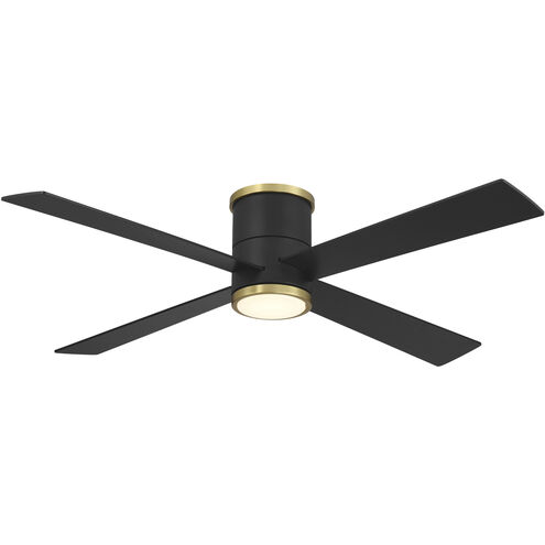 Falco Flush 54 inch Coal with Soft Brass with Coal Blades Flush Mount Ceiling Fan