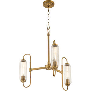 Whitmire 3 Light 24 inch Brushed Brass Chandelier Ceiling Light