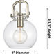 Newton Sphere 6 Light 18.63 inch Brushed Satin Nickel Multi Pendant Ceiling Light in White Glass