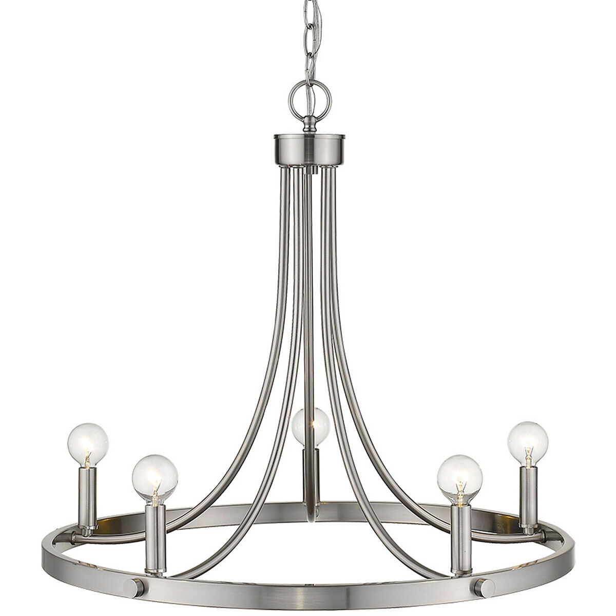 Sawyer 5 Light 25 inch Satin Nickel Chandelier Ceiling Light