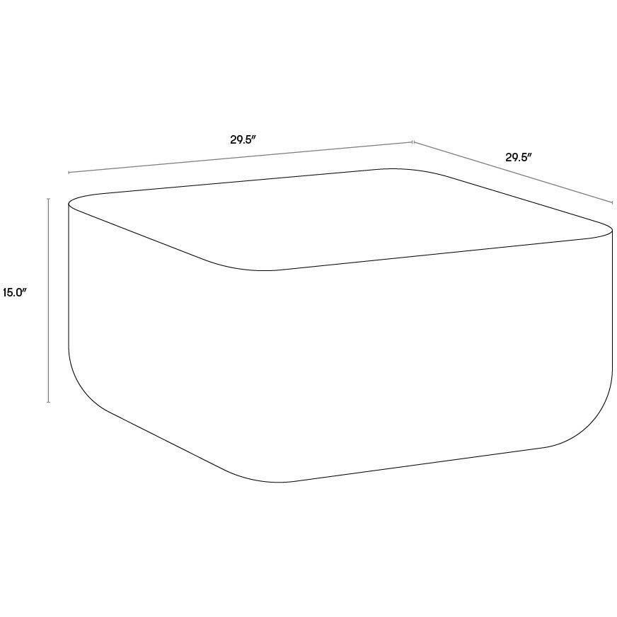 Strut 29.5 X 29.5 inch Black Ombre Outdoor Coffee Table