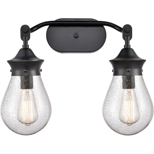 Genesis 2 Light 18.25 inch Matte Black Bath Vanity Light Wall Light