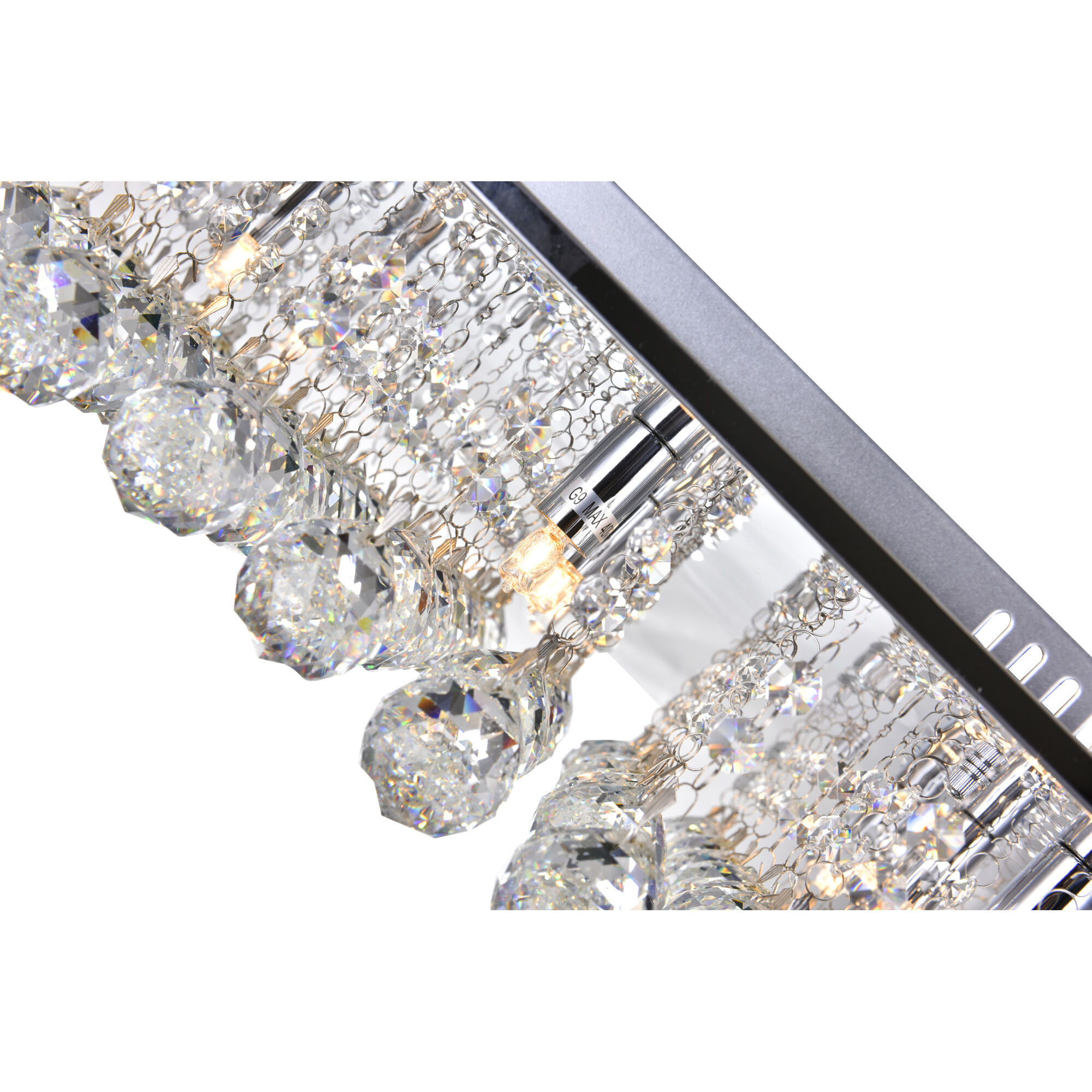Sparkle 9 Light 20 inch Chrome Flush Mount Ceiling Light
