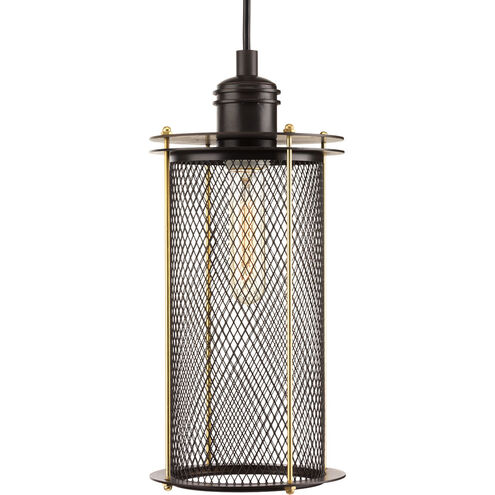 Industrial 1 Light 6.25 inch Antique Bronze Pendant Ceiling Light