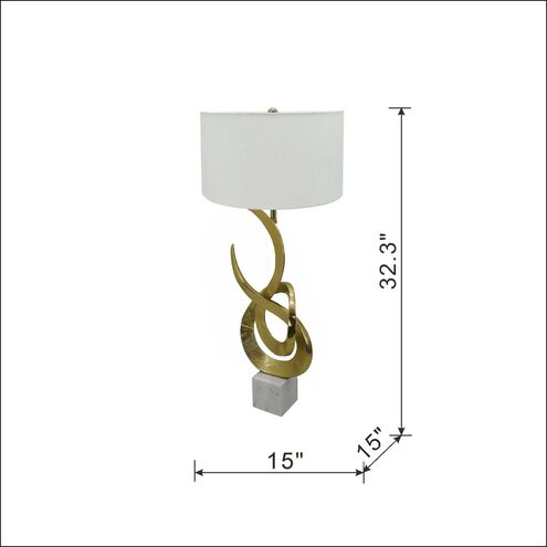 Saga 32.3 inch 40.00 watt Gold and White Table Lamp Portable Light