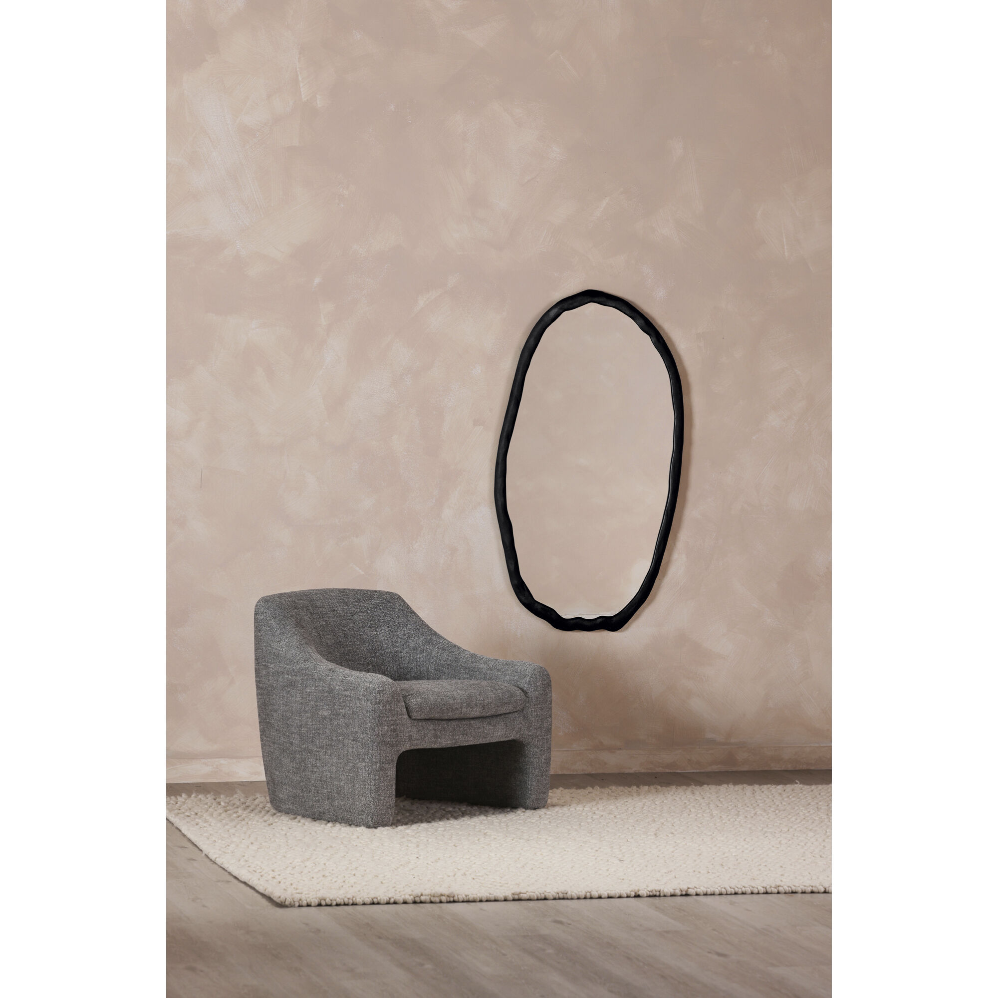 Foundry 50 X 28 inch Black Mirror, Oval