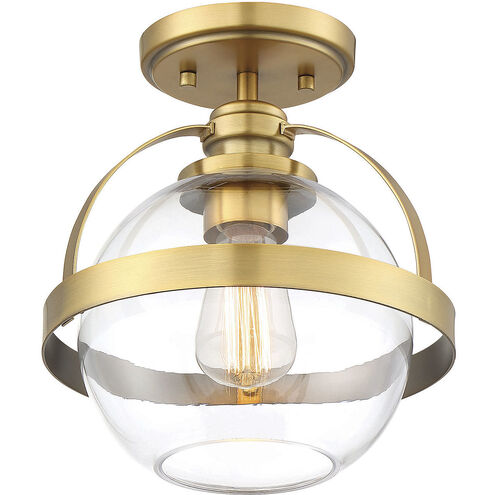 Pendleton 1 Light 9.38 inch Warm Brass Semi-Flush Ceiling Light, Essentials