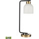 Paxford 19 inch 9.00 watt Black with Aged Brass Desk Lamp Portable Light