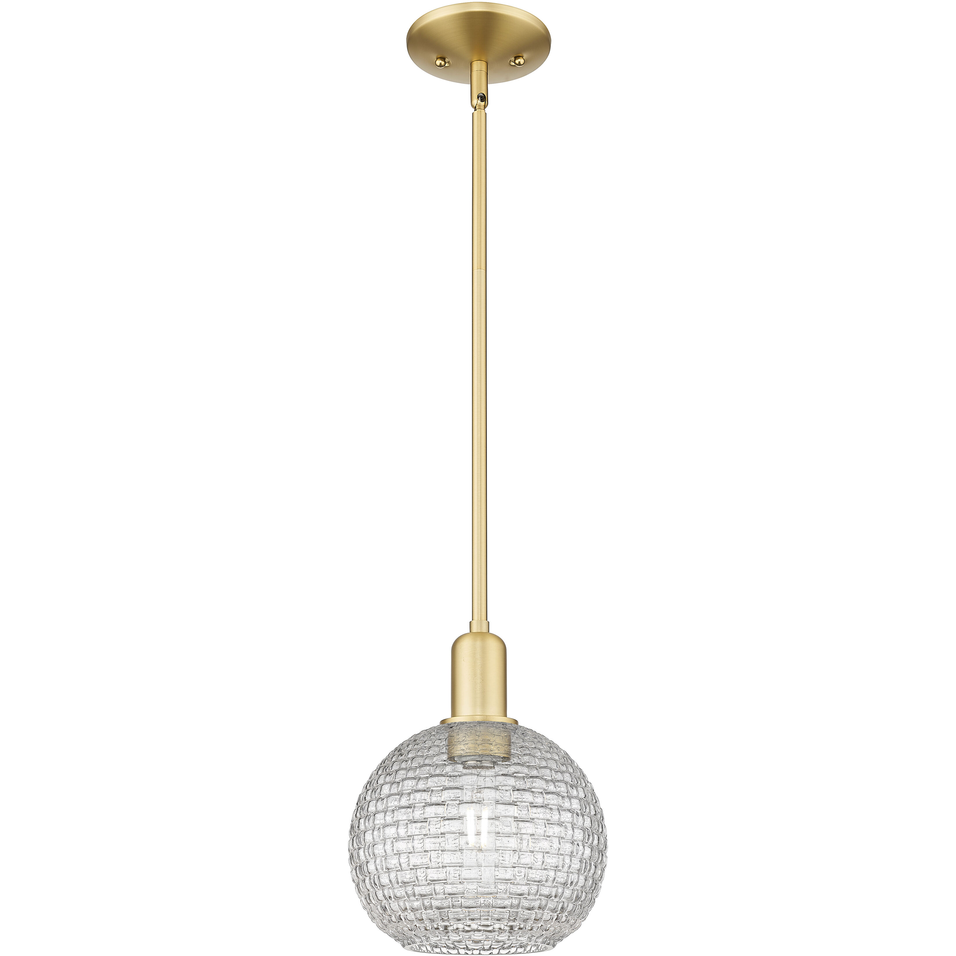 Arcadia Athens 1 Light 8 inch Satin Gold Mini Pendant Ceiling Light
