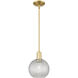 Arcadia Athens 1 Light 8 inch Satin Gold Mini Pendant Ceiling Light