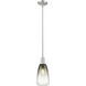 Downtown Urban Brookhaven Almond 1 Light 6 inch Brushed Satin Nickel Mini Pendant Ceiling Light in Slate Glass