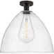 Edison Bristol Glass 1 Light 16 inch Oil Rubbed Bronze Semi-Flush Mount Ceiling Light in Seedy Glass