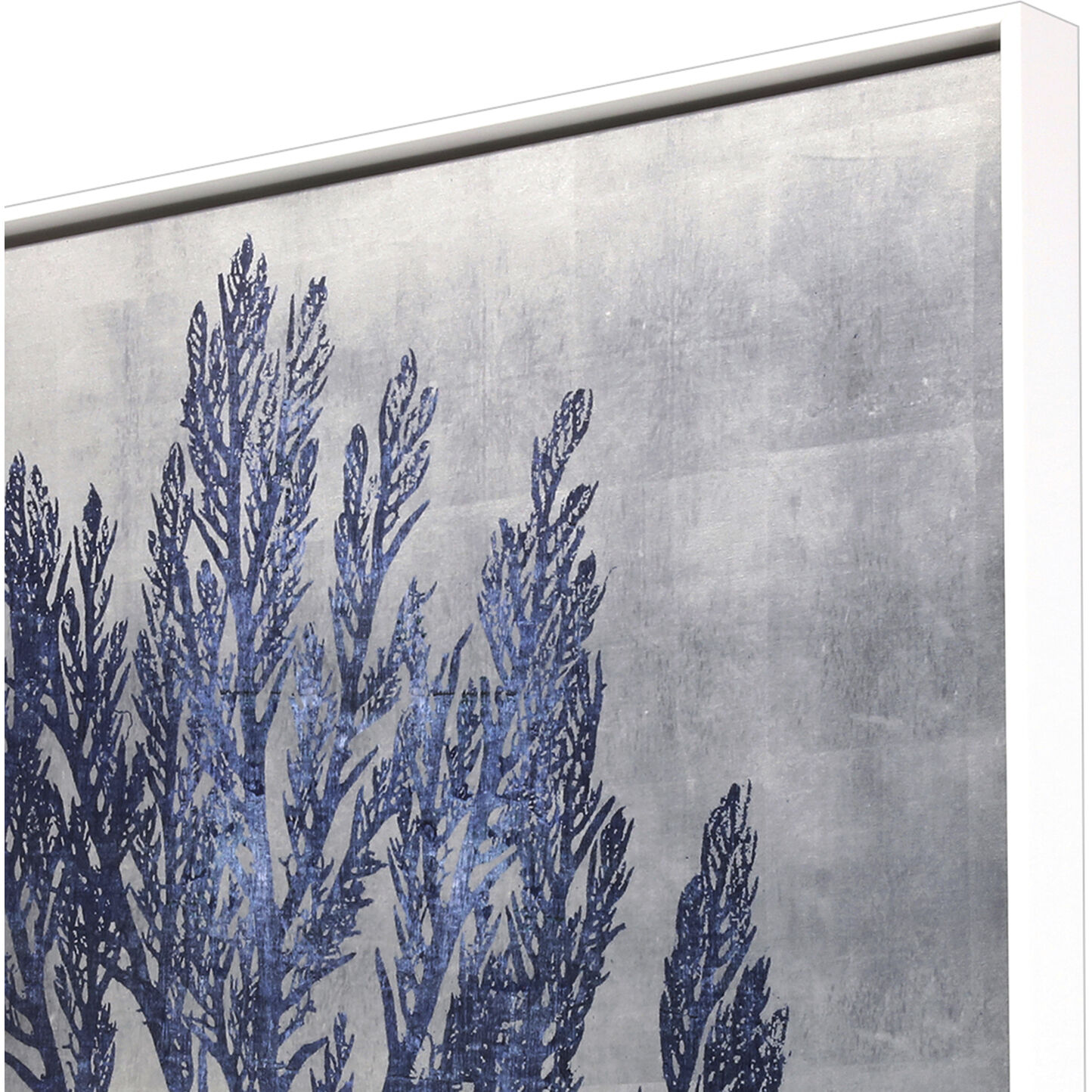 Silver Isle Blue and Metallic Canvas