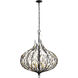 Bask 6 Light 26.5 inch Matte Black and French Gold Pendant Ceiling Light in Matte Black/French Gold