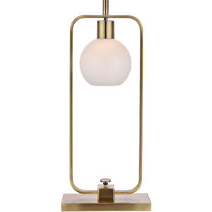 Crosby 29 inch 25.00 watt Antique Brass, Opal Table Lamp Portable Light