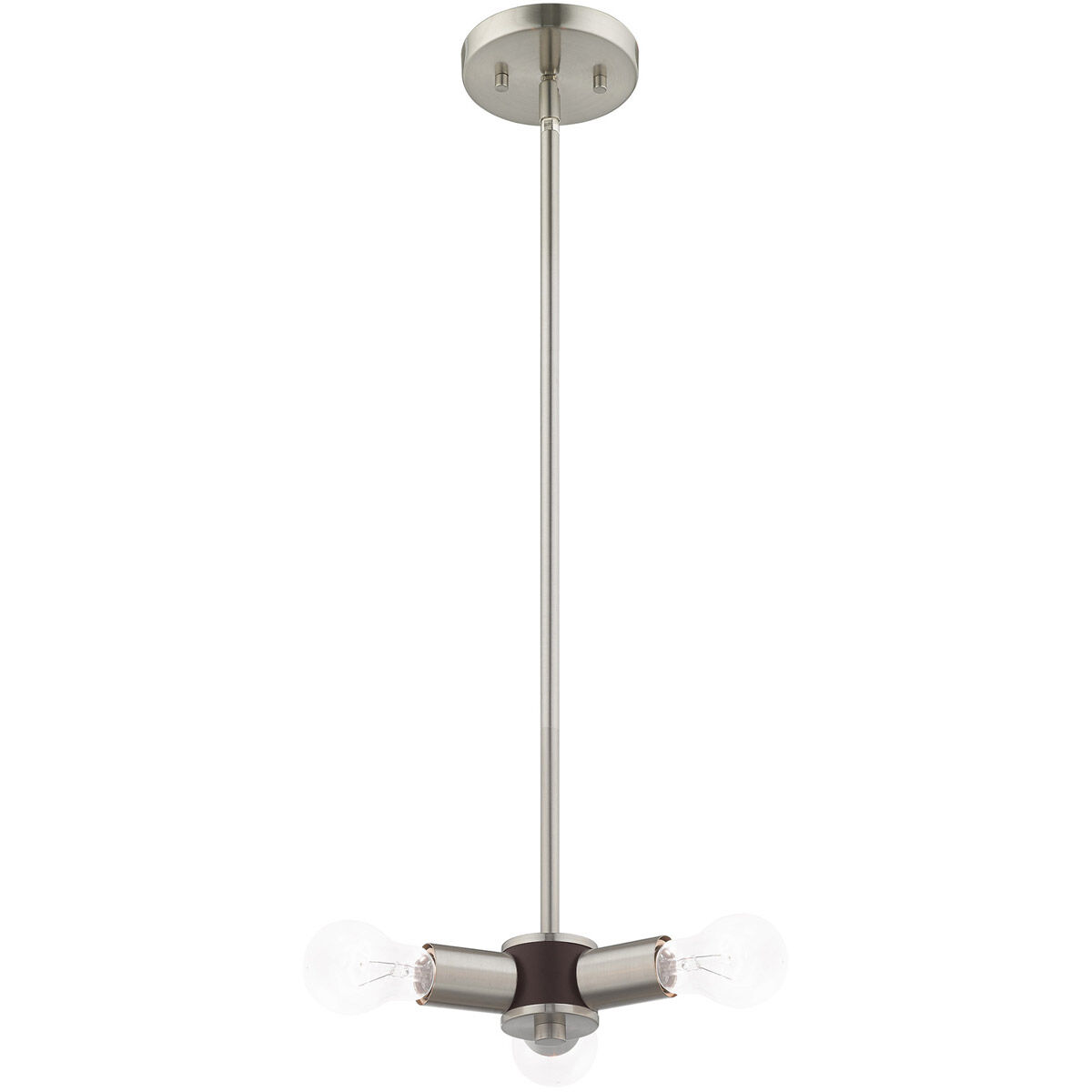 Copenhagen 3 Light 13 inch Brushed Nickel Mini Chandelier Ceiling Light
