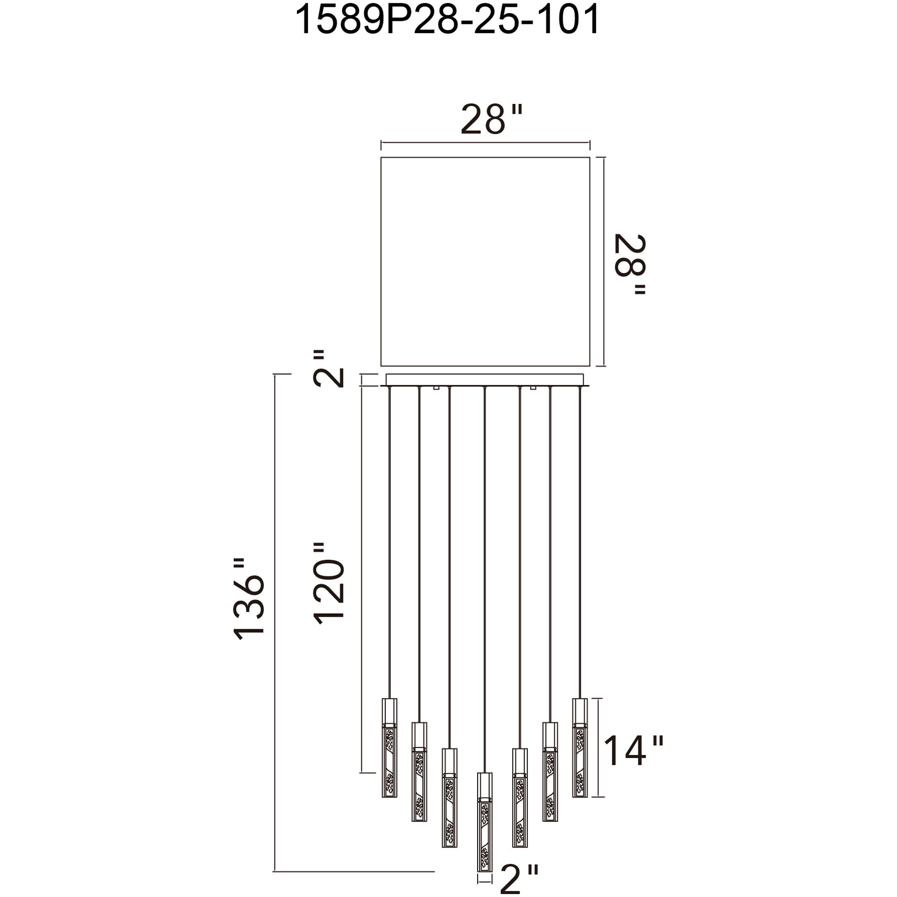 Greta LED 28 inch Black Chandelier Ceiling Light
