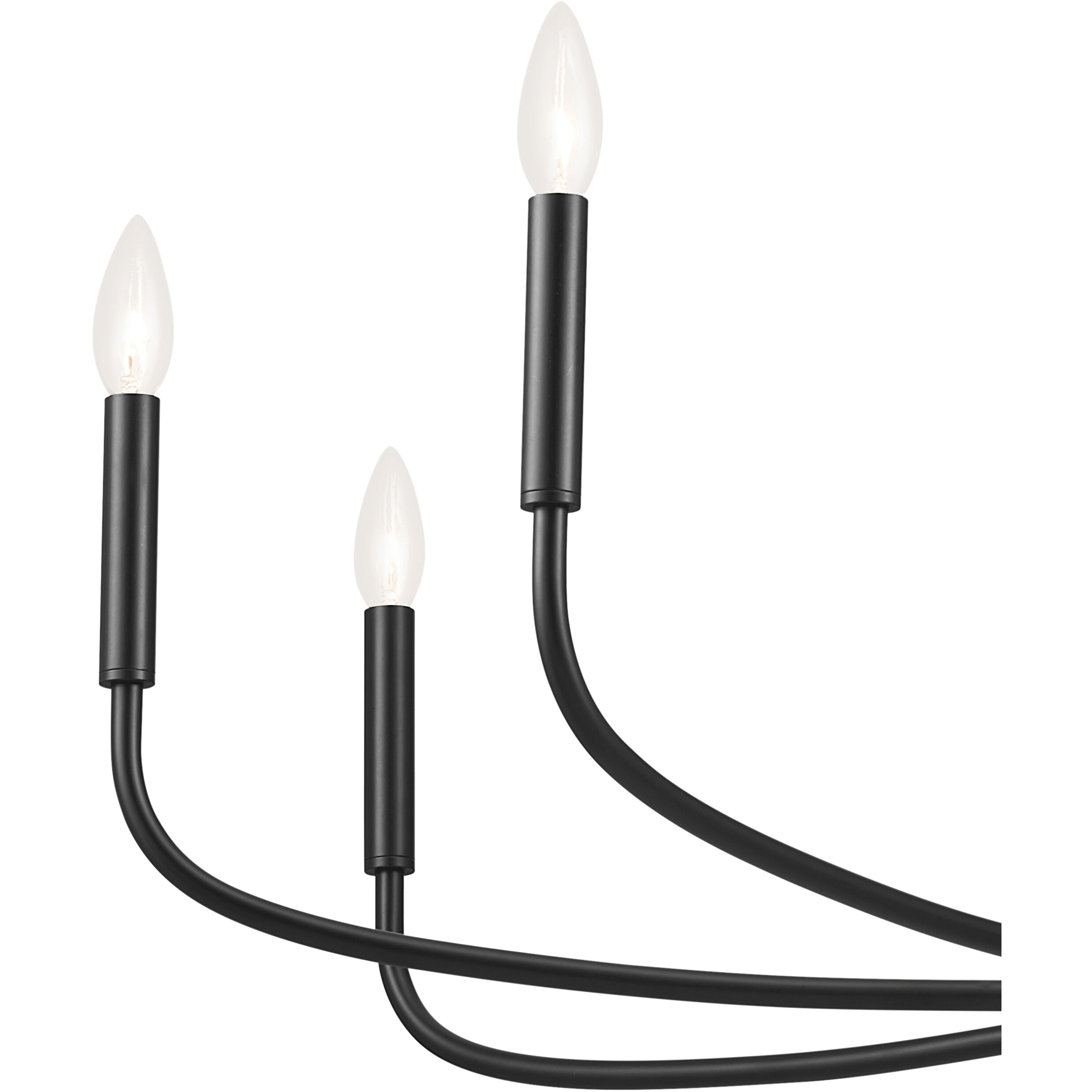 Deela LED 36 inch Black Chandelier Ceiling Light