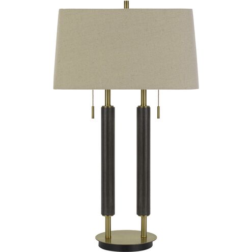 Avellino 32 inch 60 watt Espesso with Antique Brass Accents Desk Lamp Portable Light