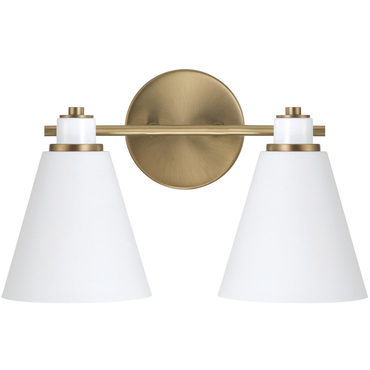 Bradley 2 Light 15 inch Aged Brass and White Vanity Light Wall Light