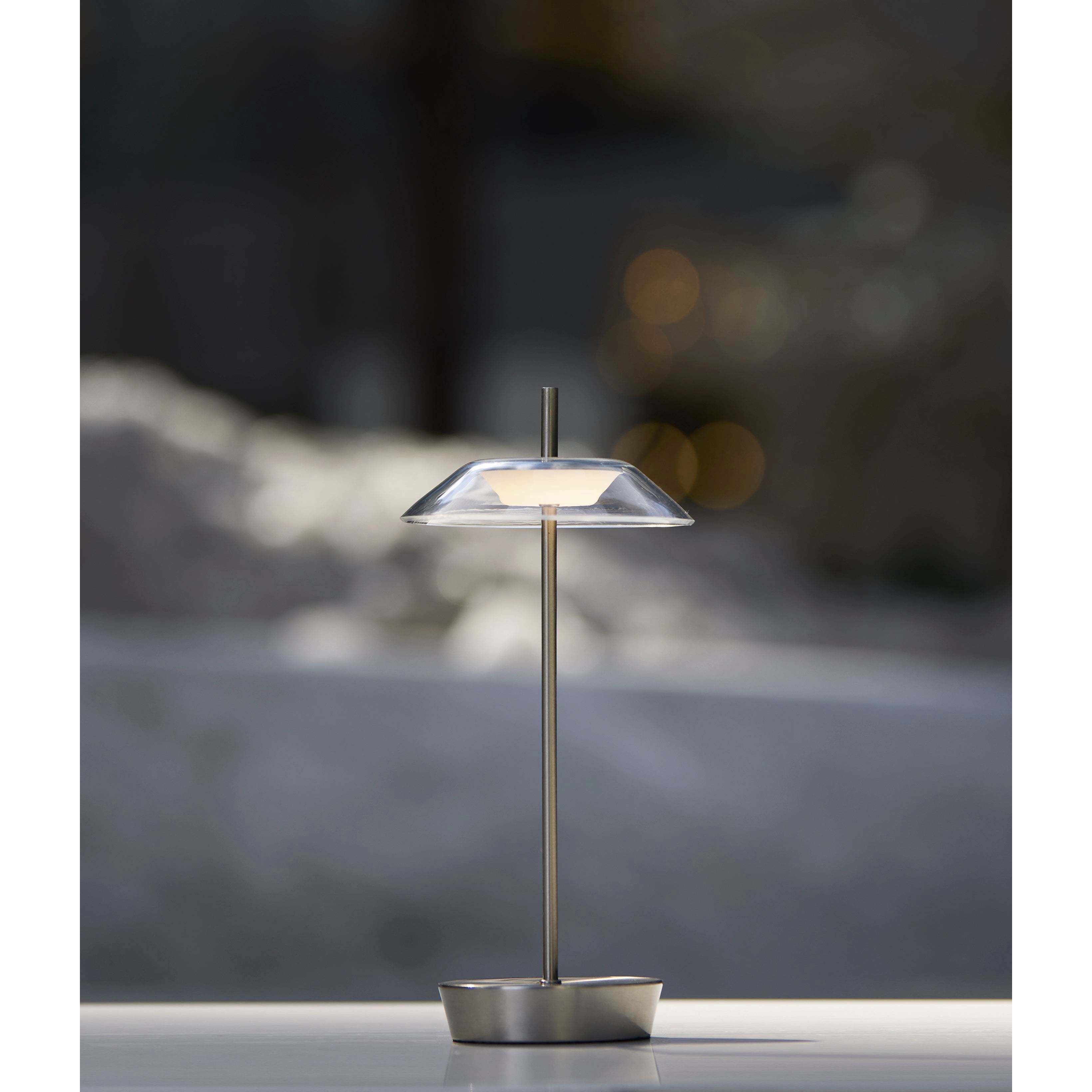 Ako 12 inch 2.00 watt Brushed Steel Cordless Table Lamp Portable Light, ADS360