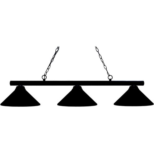 Sharp Shooter 3 Light 48 inch Matte Black Billiard Ceiling Light in Matte Black Steel
