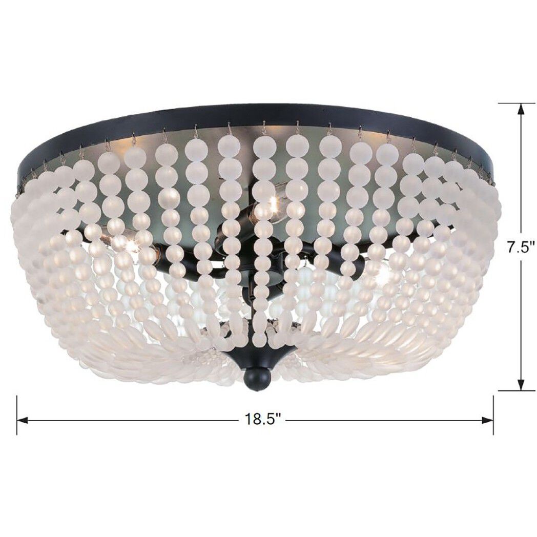 Rylee 4 Light 18.5 inch Matte Black Flush Ceiling Light