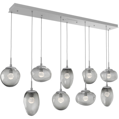 Cosmos LED LED Classic Silver Linear Pendant Ceiling Light in 3000K LED, Zircon Inner - Smoke Outer, Multi-Pendant