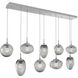 Cosmos LED LED Classic Silver Linear Pendant Ceiling Light in 3000K LED, Zircon Inner - Smoke Outer, Multi-Pendant