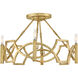 Leona 4 Light 22 inch Distressed Brass Semi-Flush Mount Ceiling Light