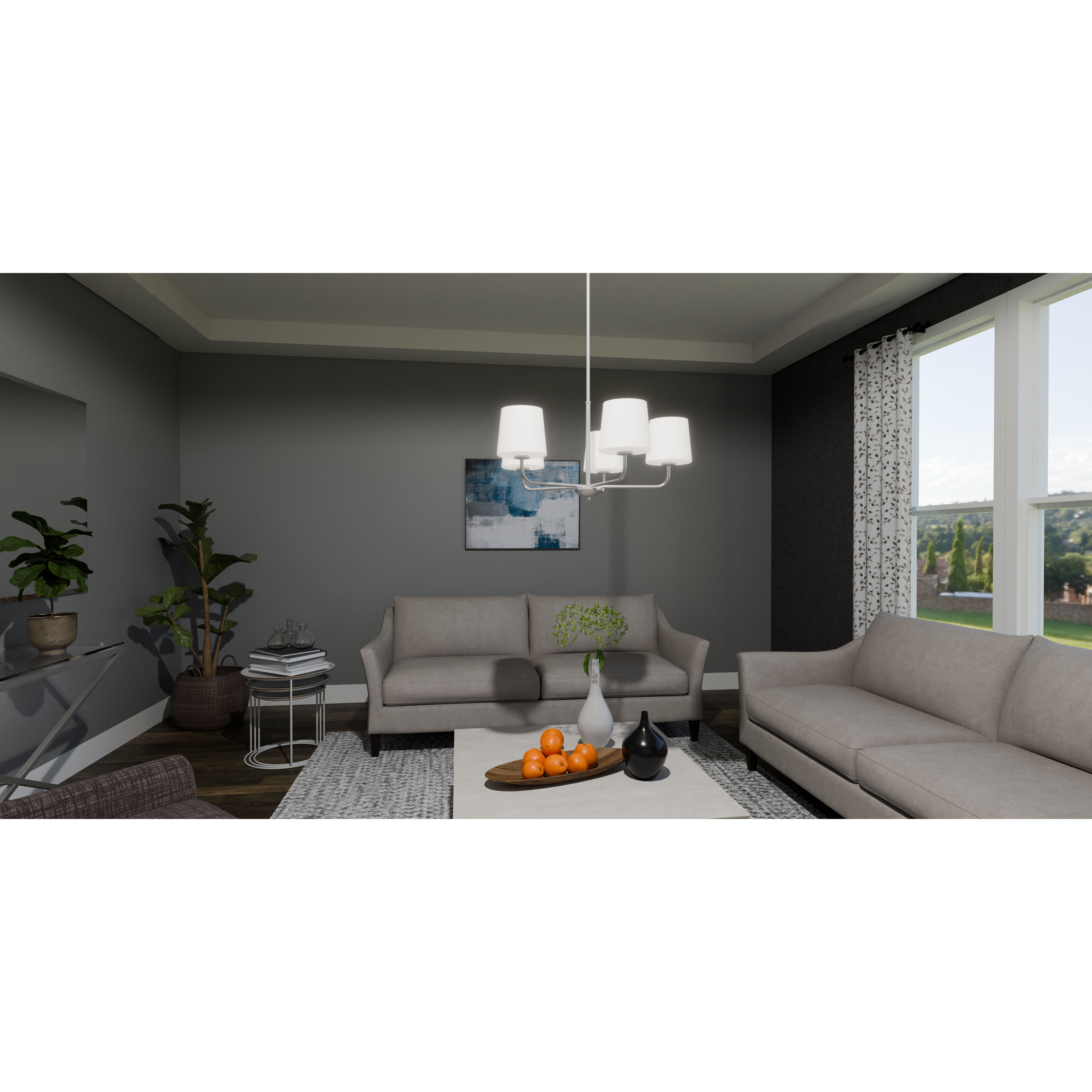 Gallagher 5 Light 28 inch Brushed Nickel Chandelier Ceiling Light