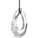 Forever Trinity LED 3.5 inch Polished Chrome Pendant Ceiling Light in Black Rope, Black Rope