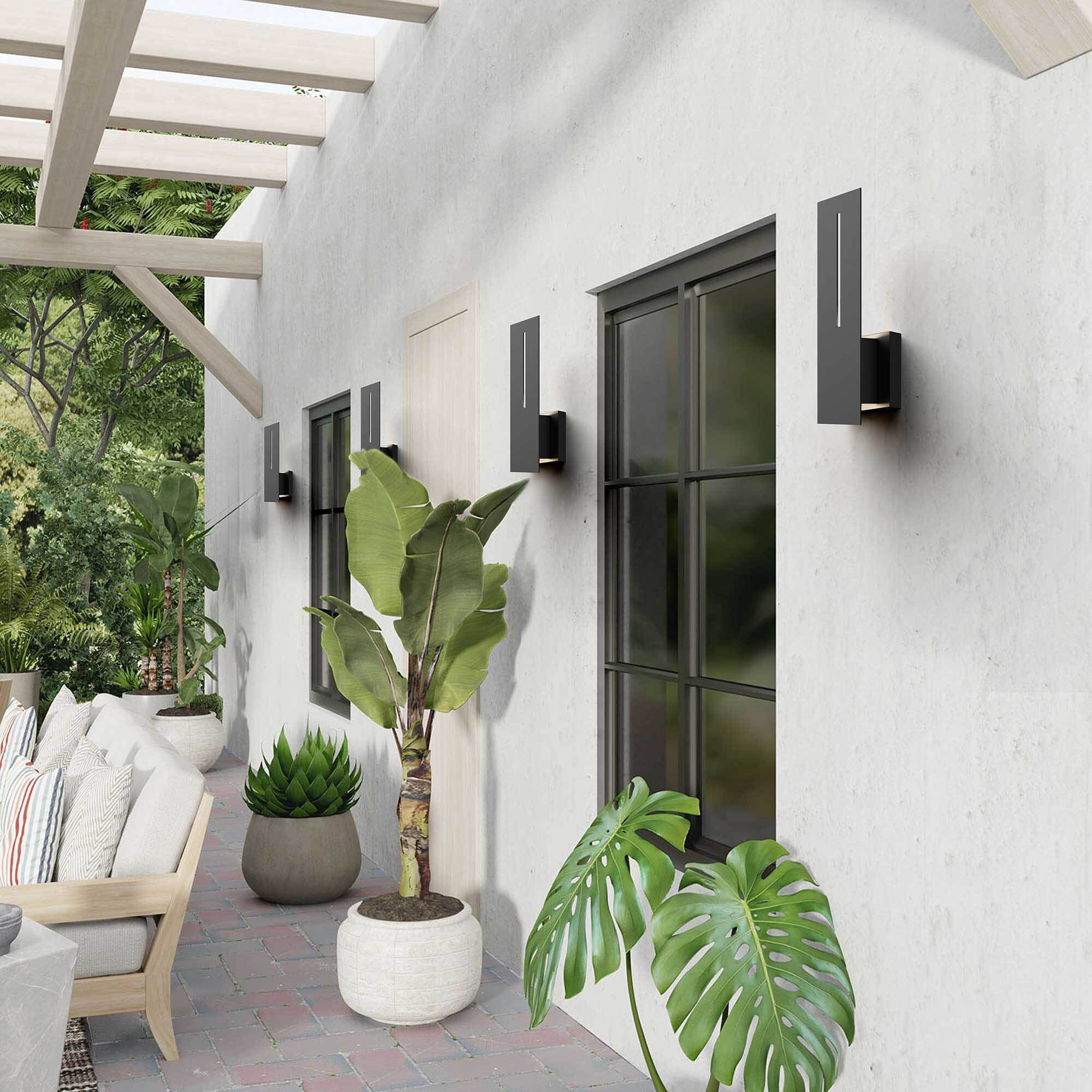 Slot LED 15 inch Sand Black Outdoor Wall Sconce