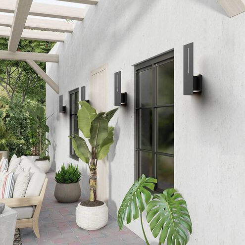 Slot LED 15 inch Sand Black Outdoor Wall Sconce