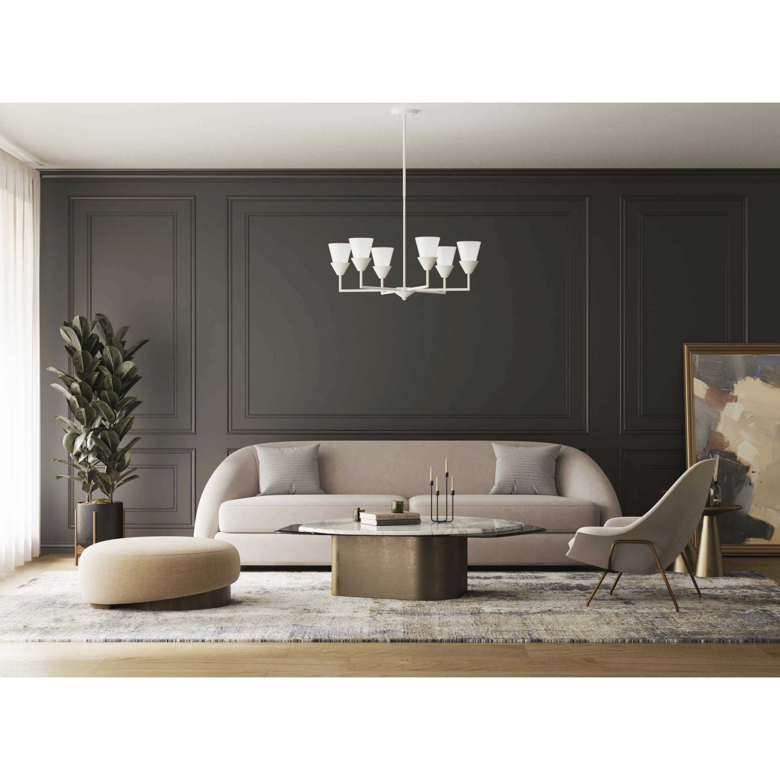 Pinellas 6 Light 30 inch White Plaster Chandelier Ceiling Light, Design Series