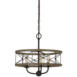 Modica 3 Light 16 inch Distress Ivory and Iron Pendant Ceiling Light, Convertible