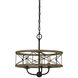 Modica 3 Light 16 inch Distress Ivory and Iron Pendant Ceiling Light, Convertible