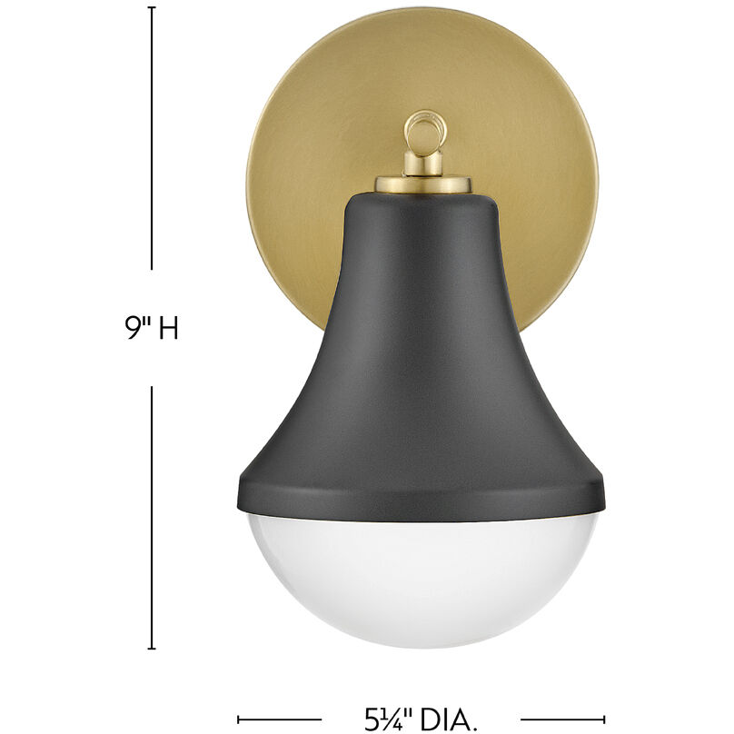 Haddie LED 7.25 inch Black Bath Light Wall Light