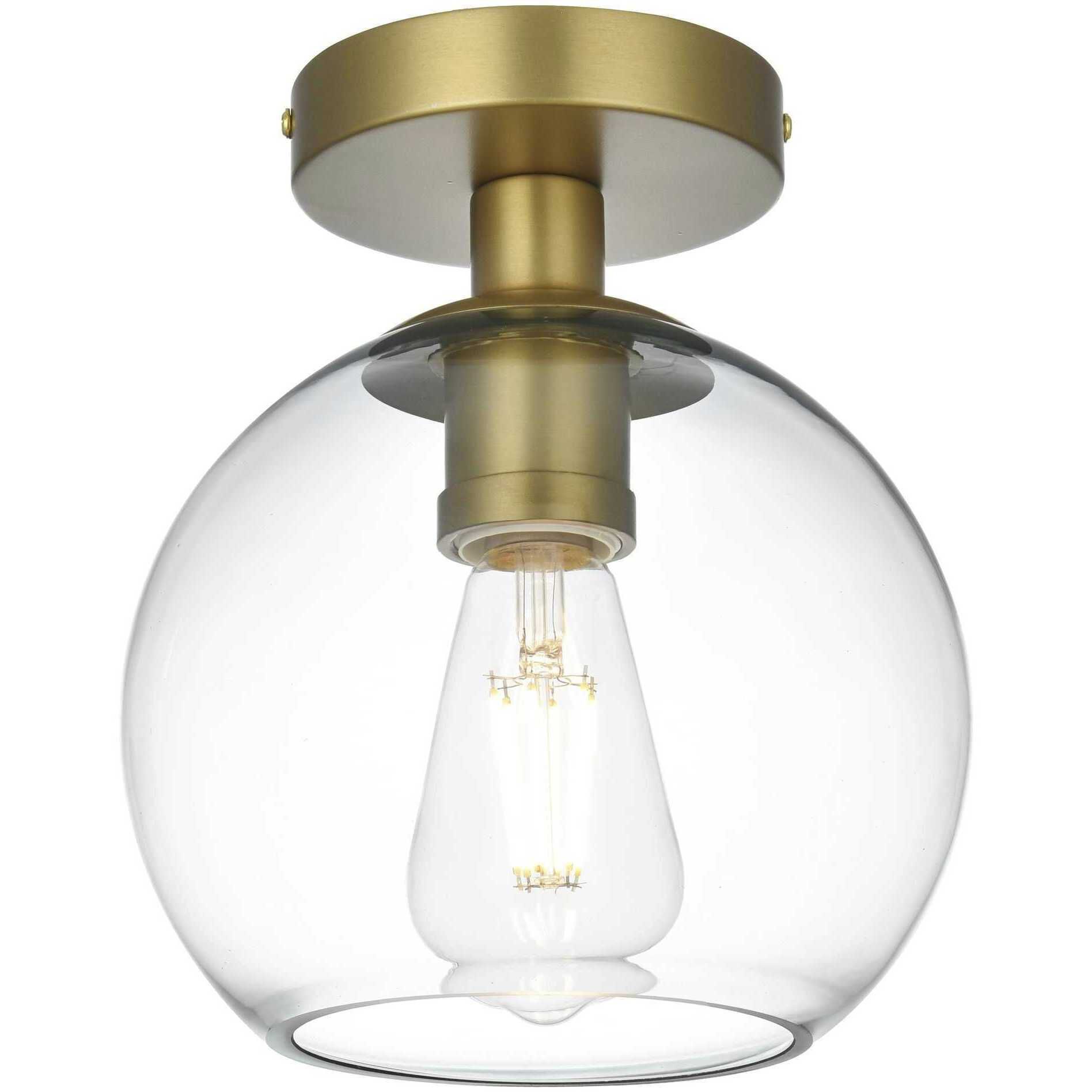 Baxter 1 Light 8 inch Satin Gold Flush Mount Ceiling Light